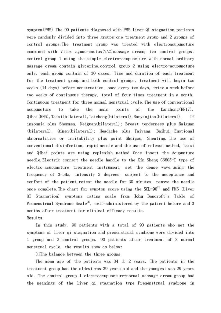 The Study of Clinical Research of Combining the Electroacupuncture with massage therapy by using Phytoestrogen cream on liver Qi (1)_page-0002